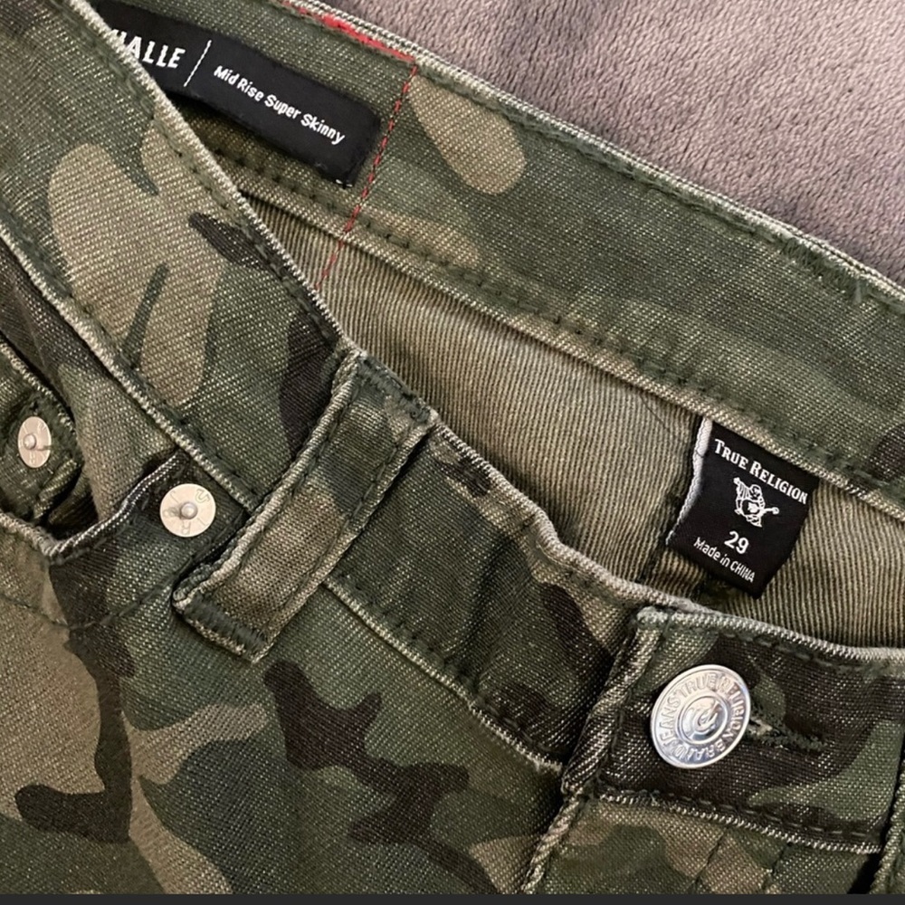 True Religion Camo Halle JEANS 29 MidRise Skinny - Picture 6 of 9